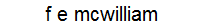 f e mcwilliam
